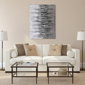 "Gray Frequency" Textured Metallic Hand Painted by Martin Edwards Abstract Canvas Wall Art