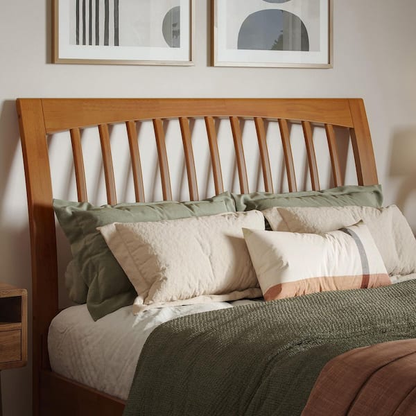 AFI Orleans Light Toffee Natural Bronze Full Sleigh Solid Wood Slat Headboard