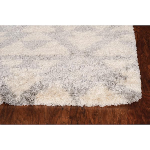 Rune Ivory/Light Gray 8 ft. x 10 ft. Geometric Cabin Lodge Area Rug