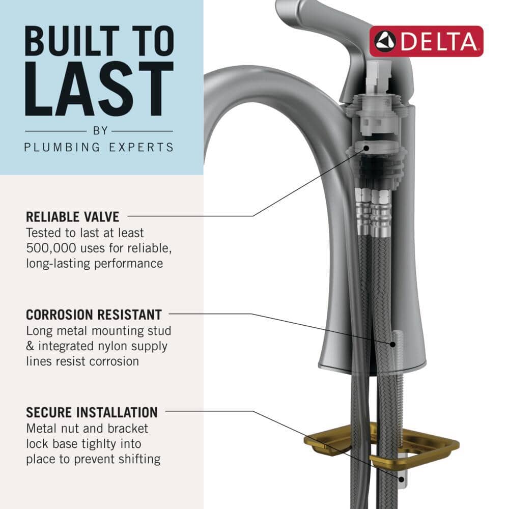 Delta Trinsic Modern Stainless Steel & Bronze Bathroom Faucet
