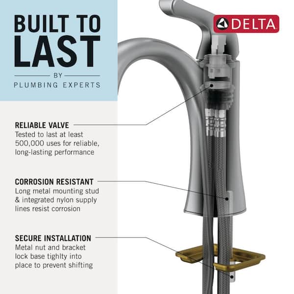Delta Modern Single Hole Single-Handle Bathroom Faucet in