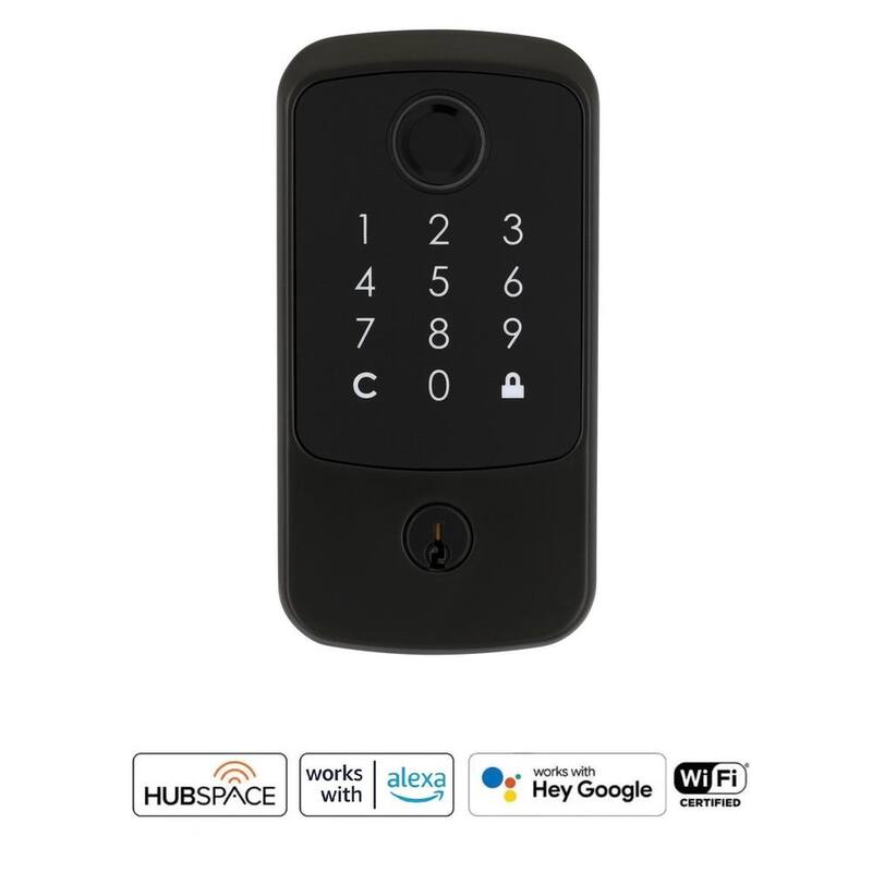 Hubspace Aged Bronze Square Biometric Fingerprint Electronic Touchpad Deadbolt