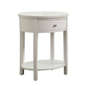 Classic White Storage End Table