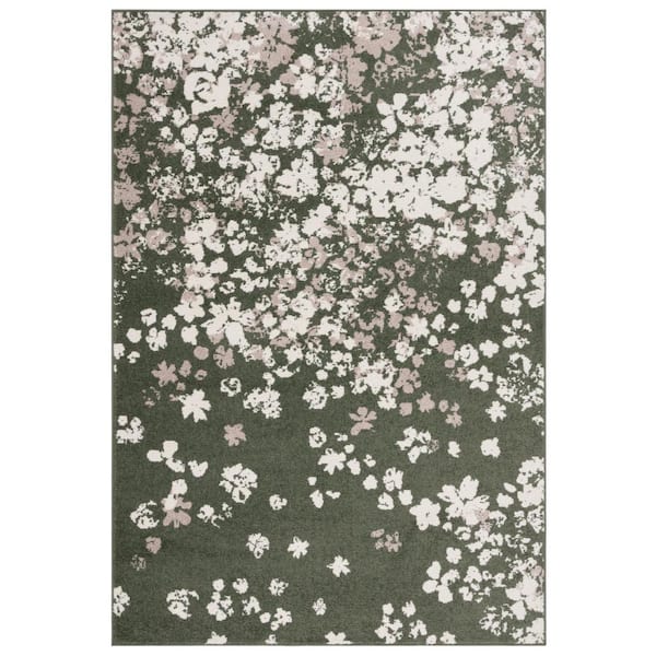 SAFAVIEH Adirondack Dark Green/Ivory 4 ft. x 6 ft. Floral Speckled Area Rug