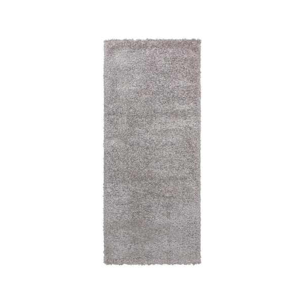 Gertmenian Thayer Gray 3 ft. x 6 ft. Solid Shag Indoor Runner Rug