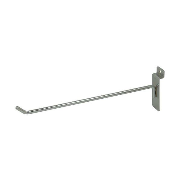 Econoco 10 in. Satin Chrome Deluxe Hook for Slatwall (Pack of 96)