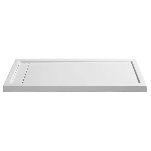 ANZZI Meadow Series 60 in. x 32 in. Single Threshold Shower Base in White