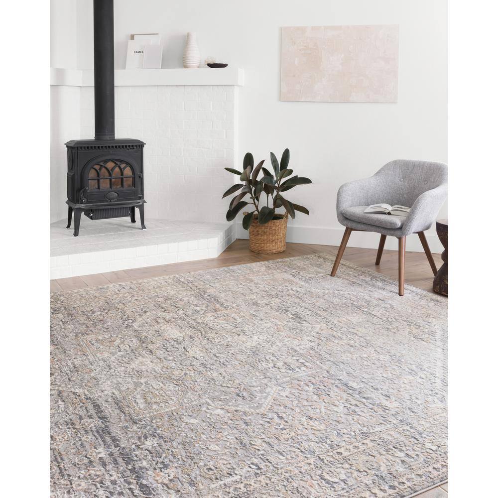 Lucia Transitional Gray Synthetic Large Area Rug - 9'3" x 13'3"