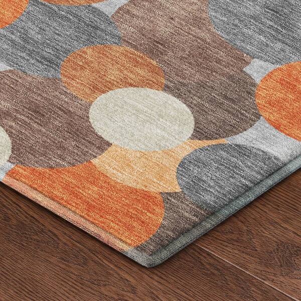Mayfield Premium Machine Washable Abstract AMF2450 Orange 9 ft. x 12 ft. Area Rug