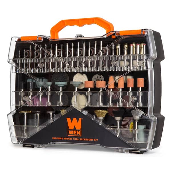 WEN Assorted Rotary Tool Accessory Kit with Carrying Case (282-Piece)  230282A - The Home Depot