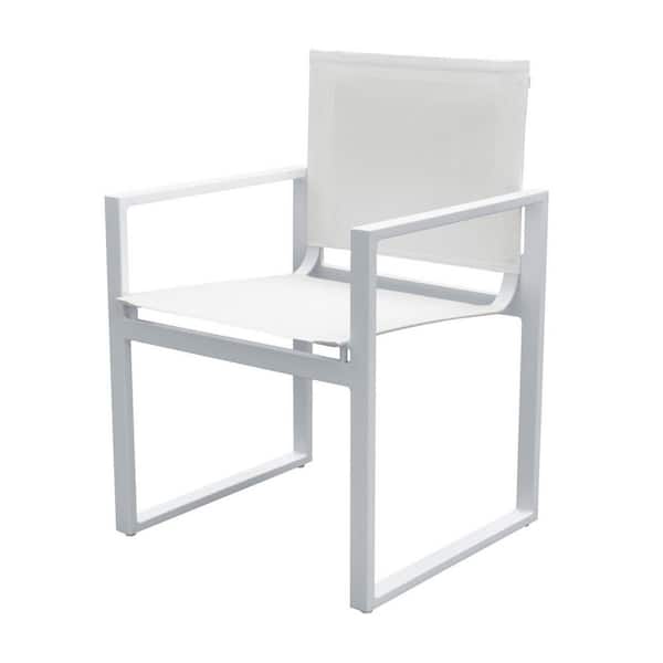 Unbranded Renava Kayak White Aluminum Outdoor Dining Chair (Set of 2)