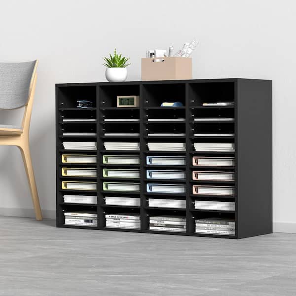 SKYSHALO Wood Literature Organizer 36 Compartments File Sorter