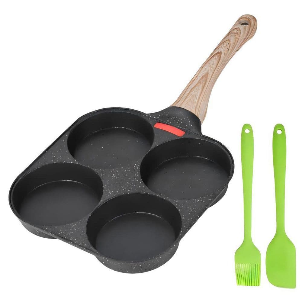 Wudkey Egg Frying Pan, 4-Cup Egg Pan Nonstick, Fried Egg Pan