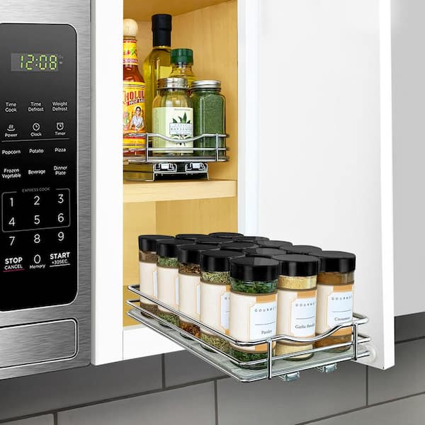 LYNK PROFESSIONAL Slide Out Spice Rack Pull Out Cabinet Organizer