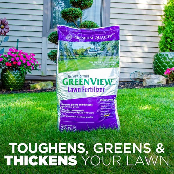 GreenView 33 lbs. Fairway Formula Lawn Fertilizer, Covers 10,000 sq. ft.  (27-0-5) 2129188 - The Home Depot