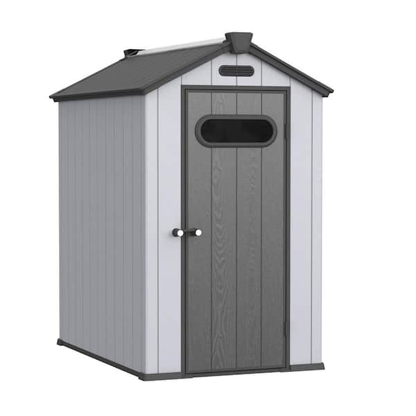 ALEKO 4 ft. W x 6 ft. D Outdoor Shed with Gable Roof 24 sq. ft. Resin