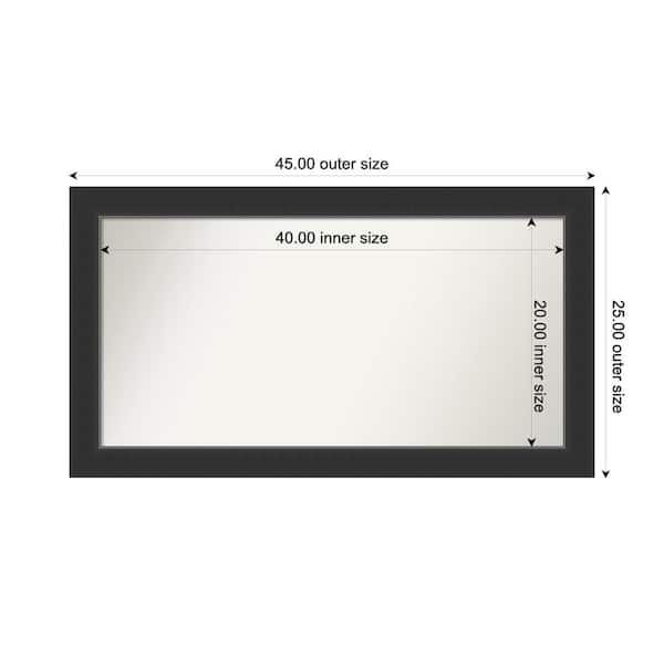 Amanti Art Corvino Black 45 in. x 25 in. Custom Non-Beveled Wood Framed Bathroom Vanity Wall Mirror