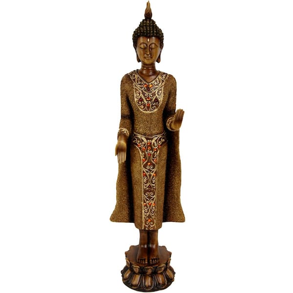 Oriental Furniture 20 in. Standing Thai Buddha Decorative Statue