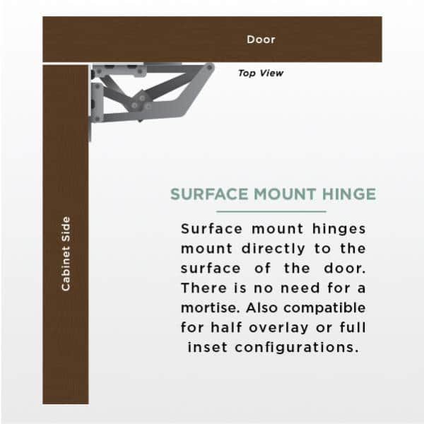 Satin Nickel Frameless Hidden Spring Cabinet Hinges, 2-Pack