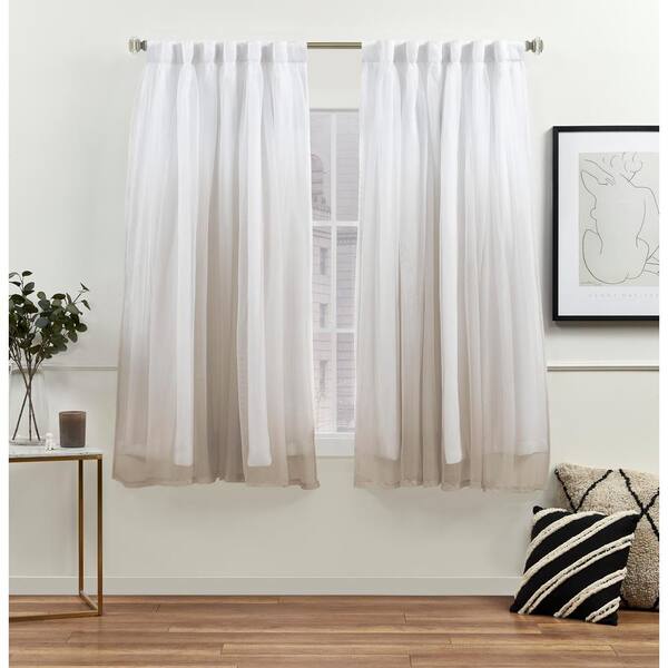 EXCLUSIVE HOME Crescendo Champagne Ombre Room Darkening Hidden Tab Top Indoor Curtain Panel, 52 in. W x 63 in. L (Set of 2)