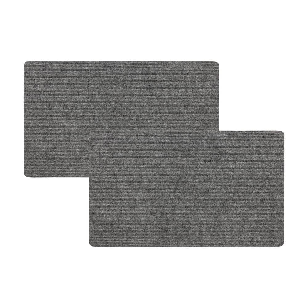 Mohawk Home Striped Utility Mat Grey Indoor/Outdoor 18 in. x 30 in ...