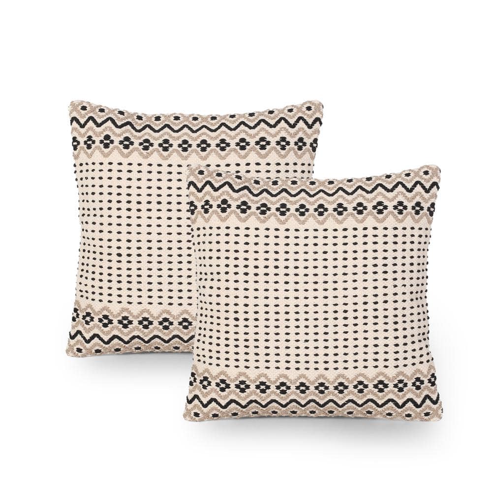 Boho Throw Pillow Covers  18x18 Inch Set – Inspired Ivory