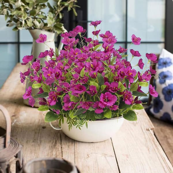 11.81 in. Artificial Fuchsia Color Family Outdoor UV Resistant