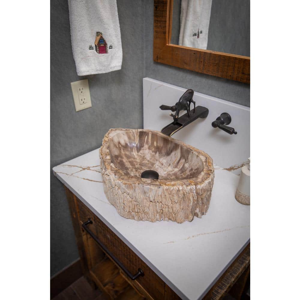 Natural Petrified Wood Stone Vessel Bathroom Sink