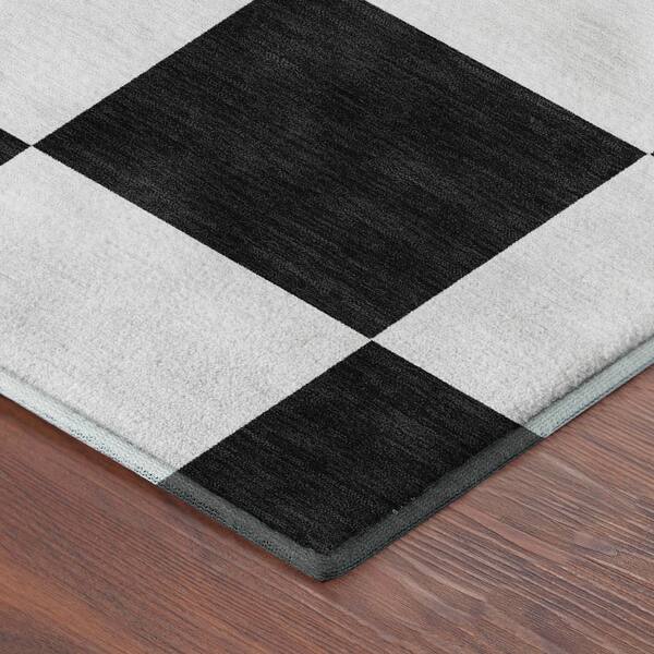 Mayfield Premium Machine Washable Abstract AMF2345 Black 5 ft. x 7 ft. 6 in. Area Rug