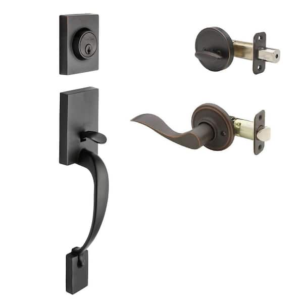 Fashion Tuscan Bronze Door Handleset and Waverlie Handle Trim