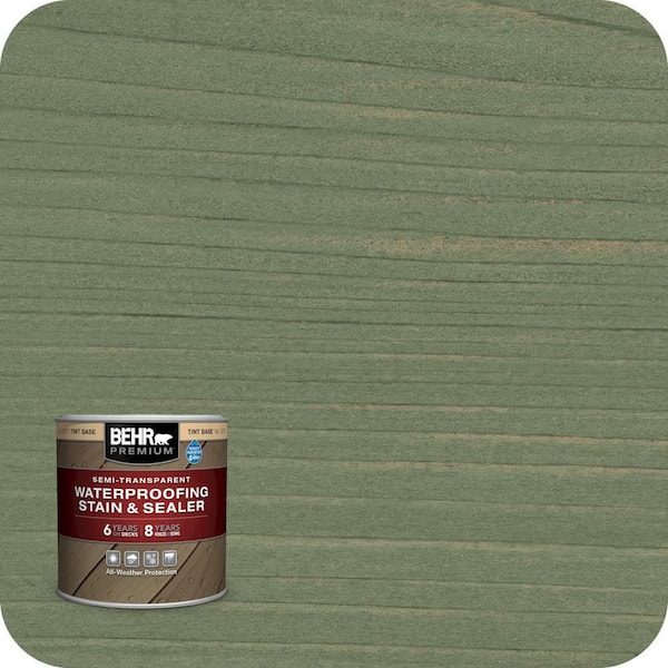 8 oz. #ST-132 Sea Foam Semi-Transparent Waterproofing Exterior Wood Stain and Sealer Sample