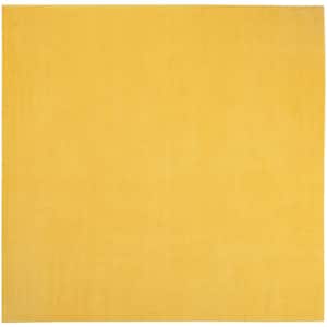 Essentials 9 ft. x 9 ft. Yellow Square Solid Contemporary Indoor/Outdoor Patio Area Rug