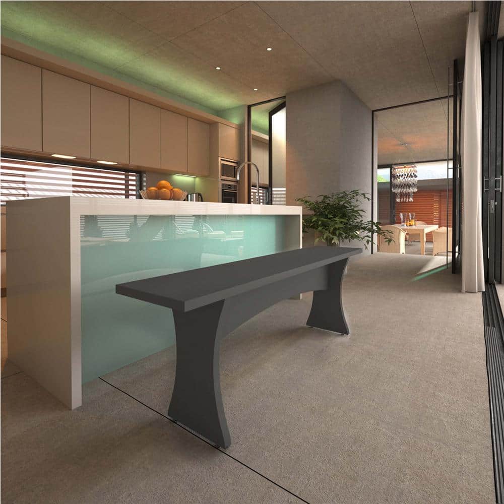 Coney Gray MDF Mid-Century Modern Dining Bench Set