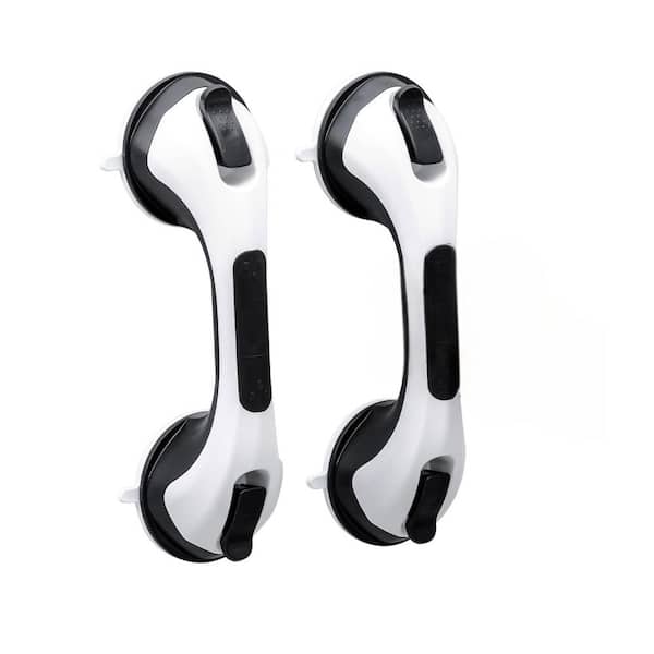 Unbranded 12.2 in. L x 3.6 in. D Suction Grab Bar, Easy Install, 240 lbs. Support, No Drilling, Waterproof for Elderly, Kid 2-Pack