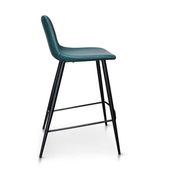 Andmakers Costa 35 5 In Counter Height, Teal Faux Leather Counter Stools