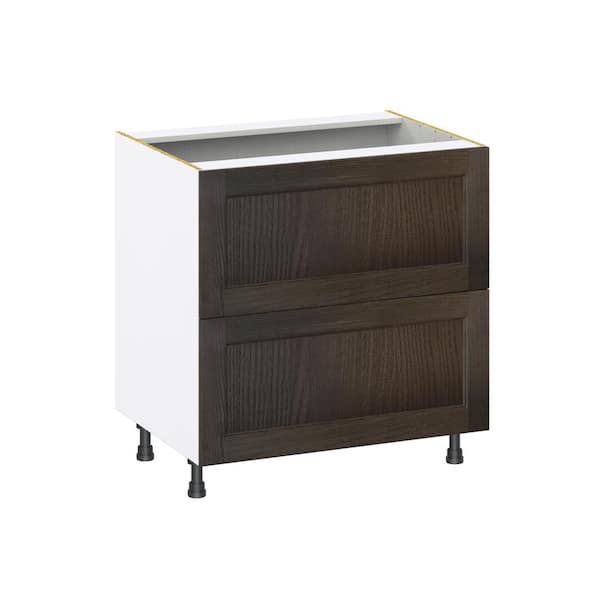 Georgetown 33 in. W x 24 in. D x 34.5 in. H Assembled Drawer Base Kitchen Cabinet in Chestnut with 2-Drawers