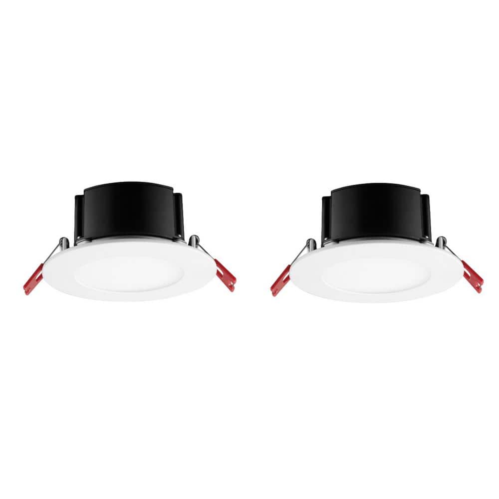 Box on Top Integrated LED 4 in Round  Canless Recessed Light for Kitchen Ba