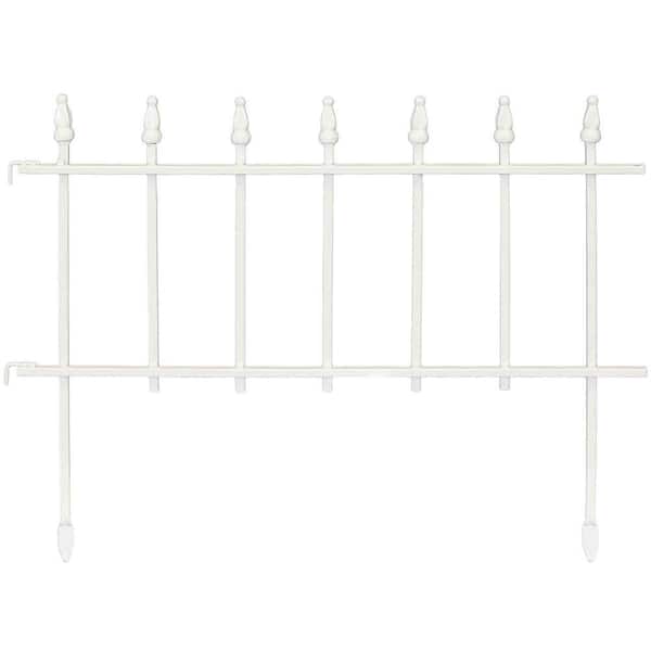 LUE BONA Ares 38 in. x 46 in. White Garden Fence W/Post And No-Dig