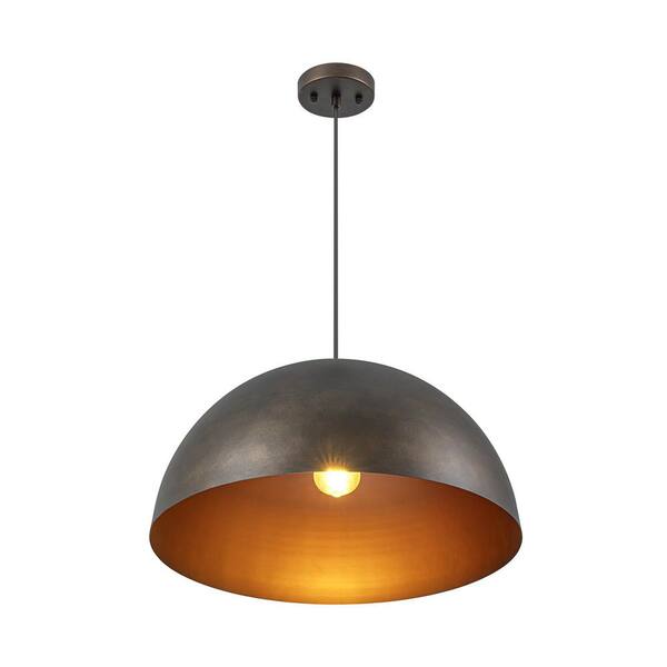 Rennnsan Nicholas 1-Light Coffee Brown Rubbed Gold Oversized