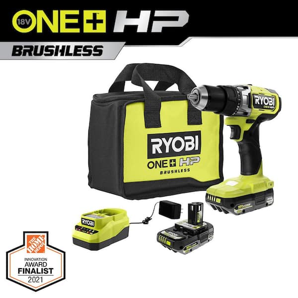 RYOBI ONE+ HP 18V Brushless Cordless 1/2 in. Drill/Driver Kit with 