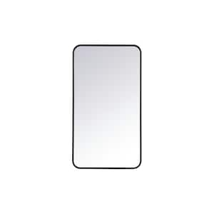 Timeless Home 36 in. H x 20 in. W Black Modern Soft Corner Rectangular Wall Mirror