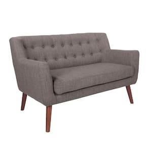 Mill Lane 51.4 in. Cement Polyester 2-Seater Loveseat with Removable Cushions