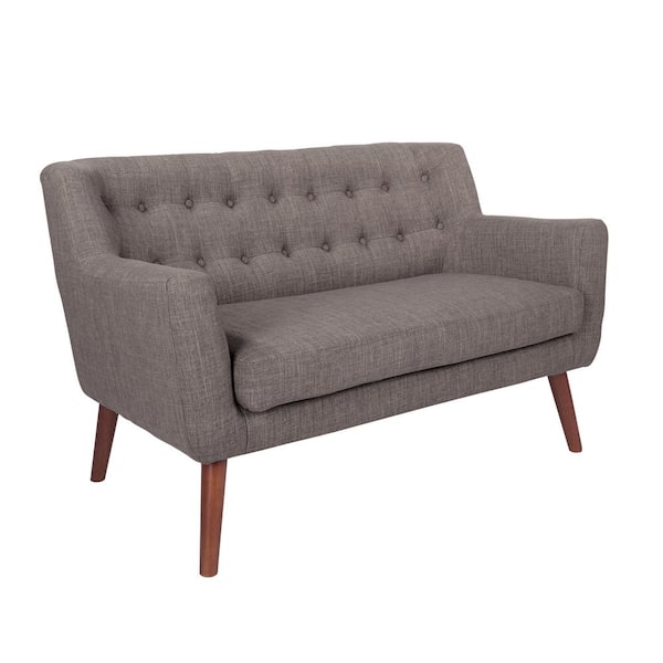 OSP Home Furnishings Mill Lane 51.4 in. Cement Polyester 2-Seater Loveseat with Removable Cushions