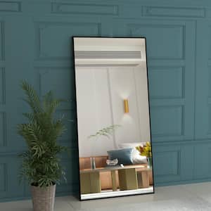 Stylish 22 in. W x 65 in. H Oversized Mirror Floor Mirror Rectangular Metal Frames for Bedroom Dressing Room in Black