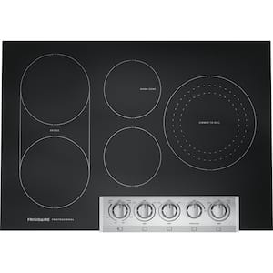 Professional 30 in. 5-Element Radiant Electric Cooktop with Bridge in Stainless Steel