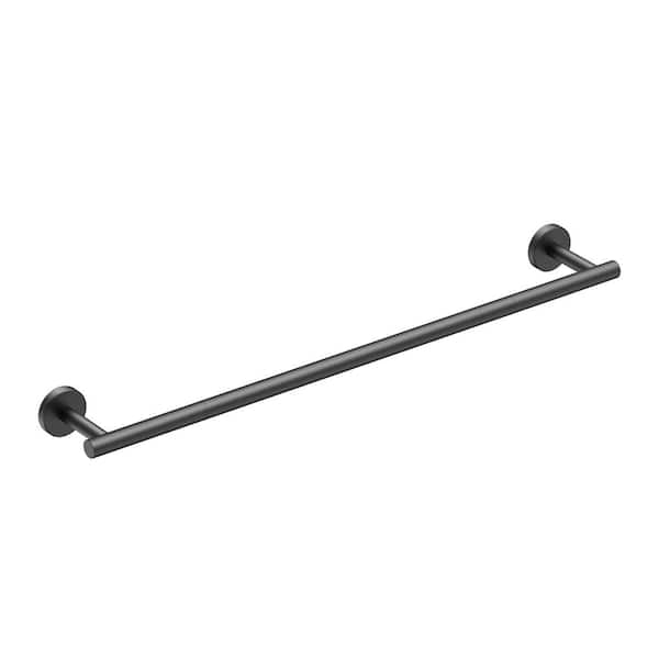 FORIOUS 24 in. Wall Mounted Single Towel Bar in Matte Black