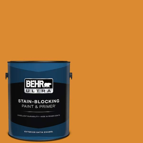 BEHR ULTRA 1 gal. #280B-7 Status Bronze Satin Enamel Exterior Paint & Primer