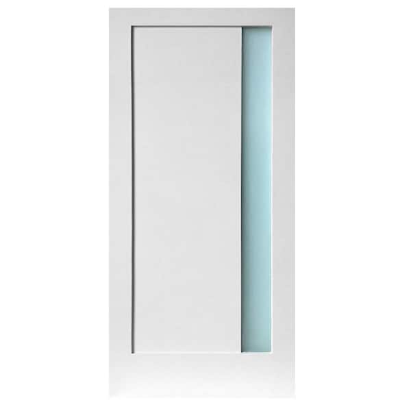 Stile Doors 28 in. x 80 in. 1-Lite Narrow Satin Etch Primed Solid Core MDF Interior Door Slab