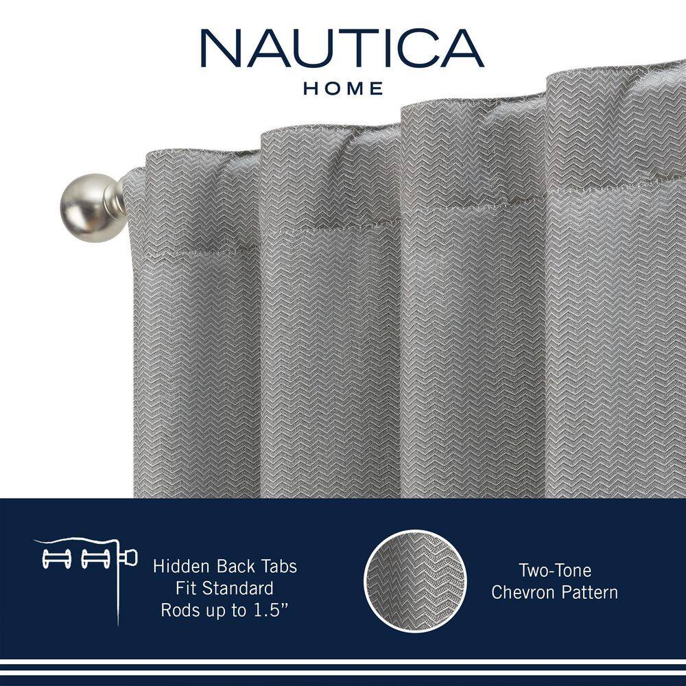 Charcoal Polyester Blackout Thermal Back Tab Curtains, 38" x 84"