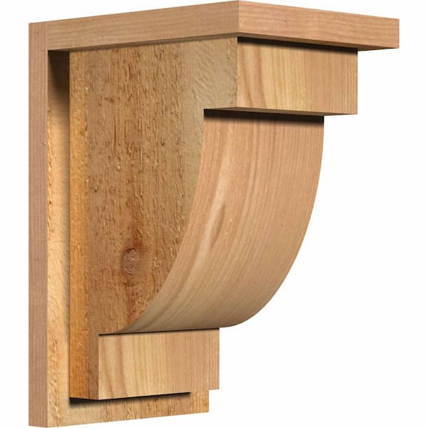 Ekena Millwork 8 in. x 10 in. x 14 in. Western Red Cedar Alpine Rough Sawn Corbel with Backplate